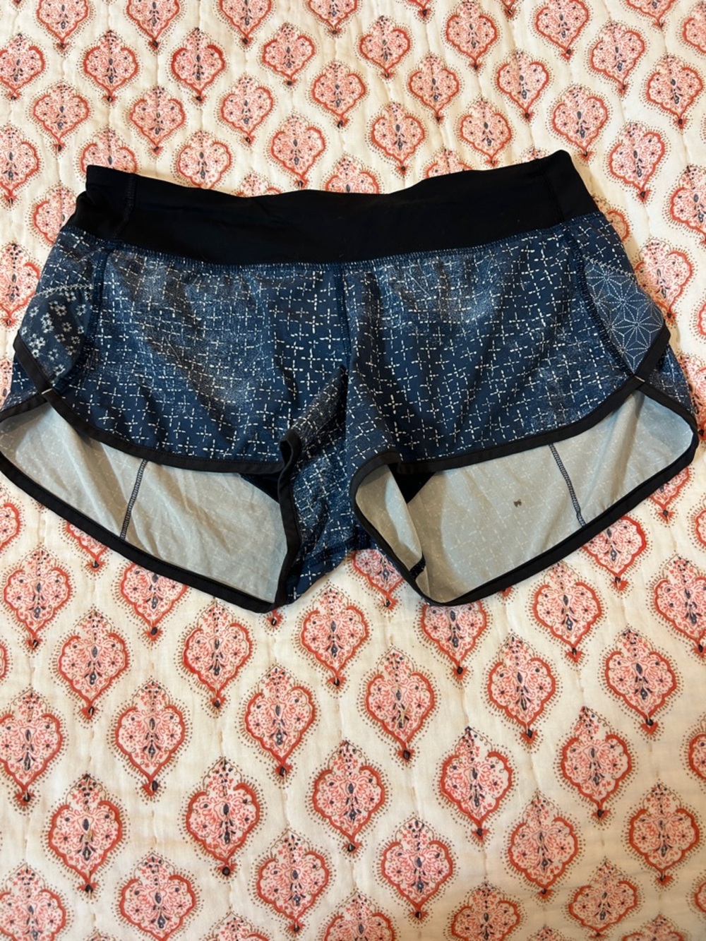 Lululemon Printed Navy Athletic Shorts